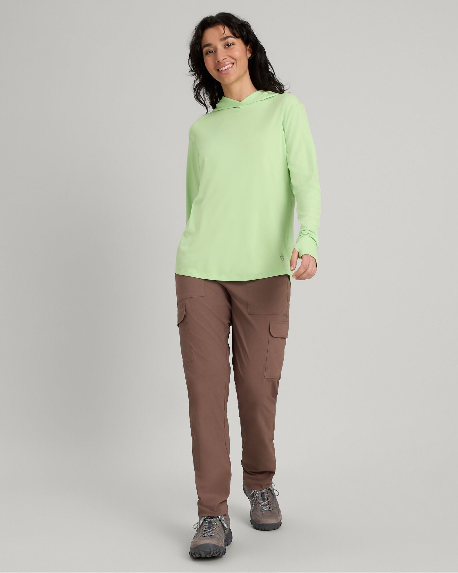 Women's Miro Pants - High Waisted Stretch Tapered Ankle Pants in Taupe for Work, Office & Casual Wear