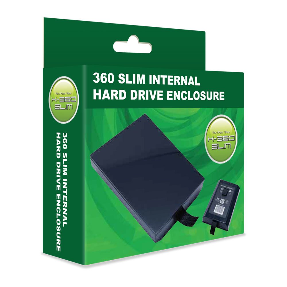 Hyperkin Xbox 360 Slim Hard Drive Enclosure - Portable External Storage Case for Data Transfer & Backup (Black) - Perfect for Gaming, File Storage & Travel Use