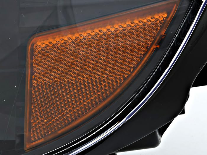 2007-2008 Honda Fit Halogen Headlights Set - Black Trim Replacement Lamps for Driver & Passenger Side | Perfect for Night Driving & Car Upgrades