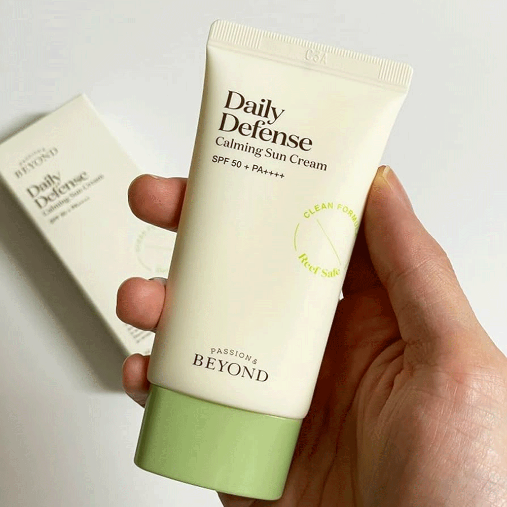 BEYOND Daily Defense Calming Sun Cream SPF50+ PA++++ 50ml - Hydrating & Soothing Sunscreen for Sensitive Skin, Perfect for Daily Use & Outdoor Activities