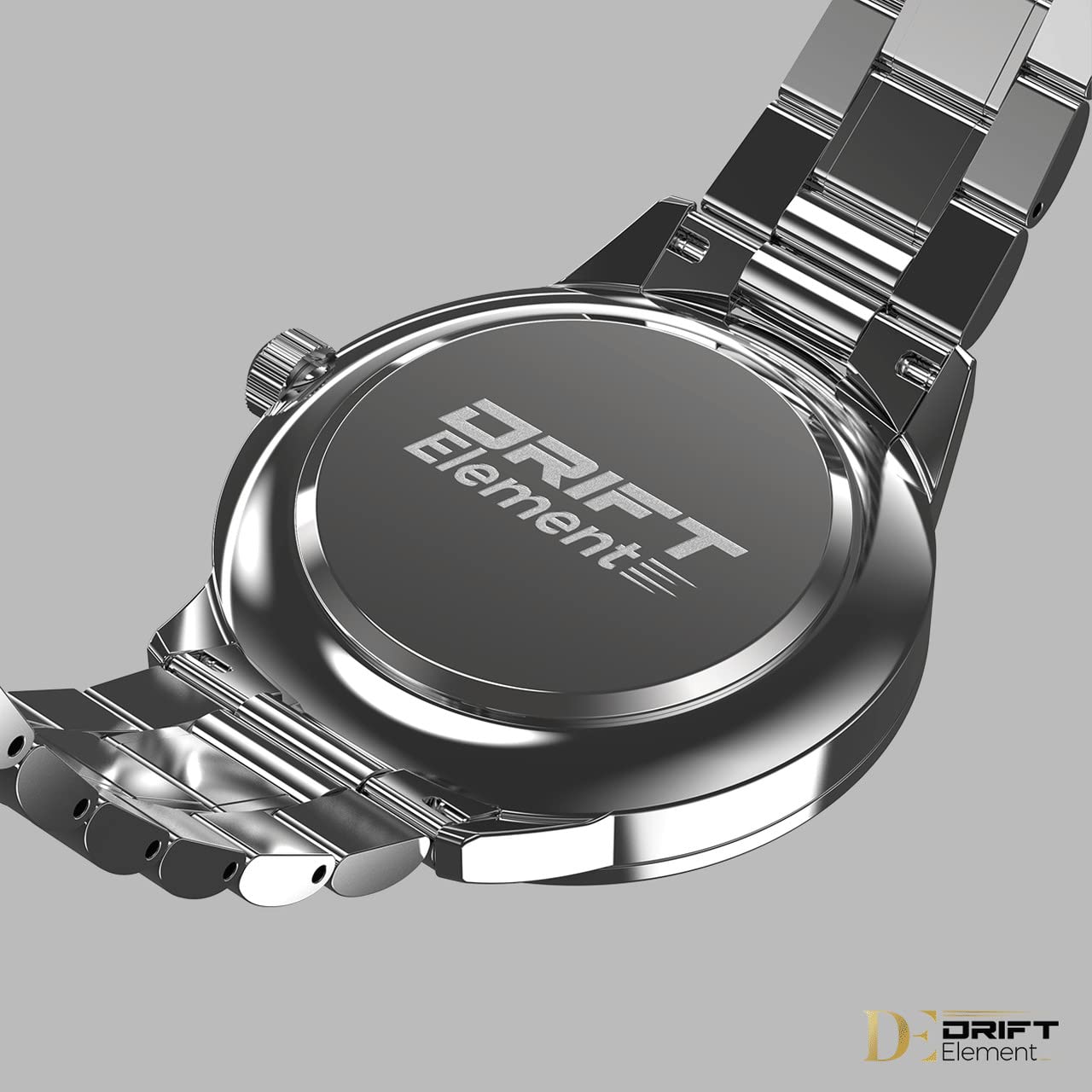 DriftElement Men's Motorsport Watch - Stainless Steel 3D Rim Design, Mineral Glass, Quartz Movement (Silver-Red) | Perfect for Racing Enthusiasts & Stylish Everyday Wear