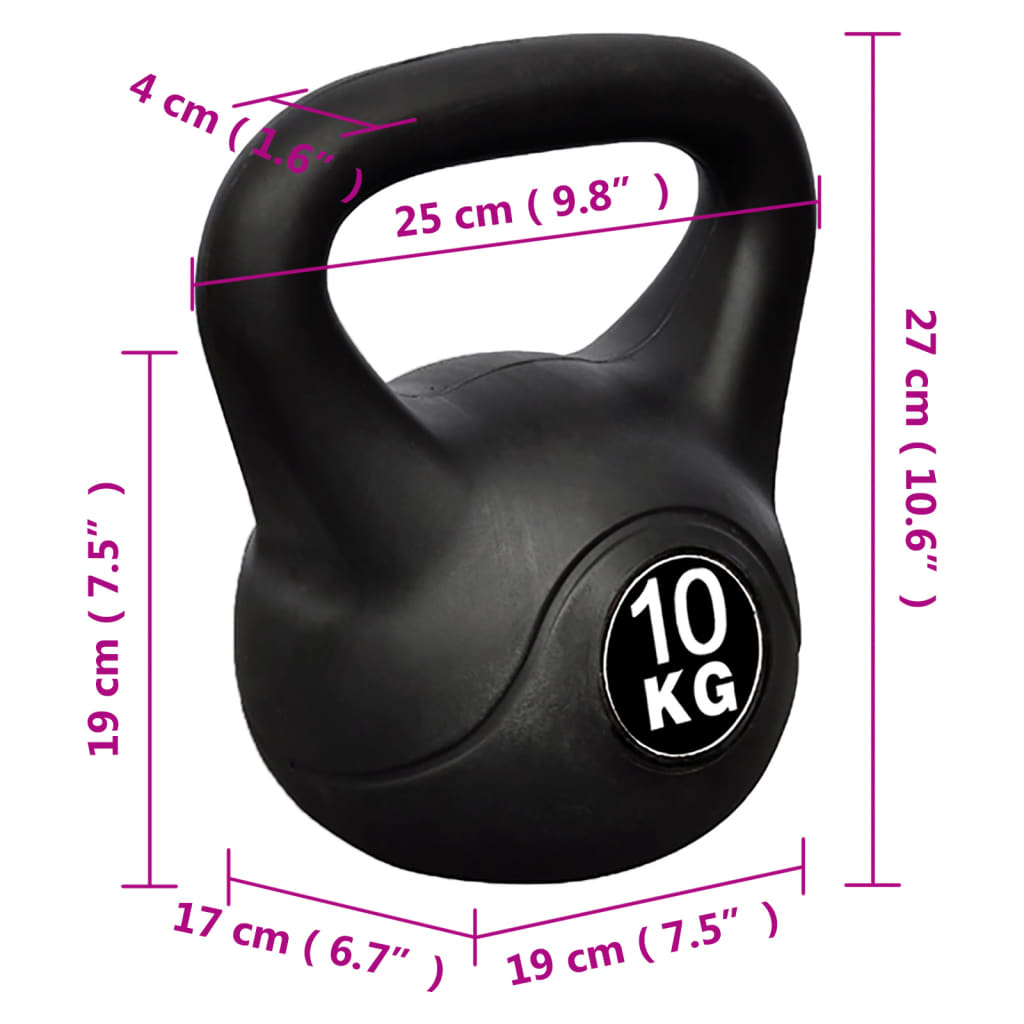 VidaXL 10 kg Cast Iron Kettlebell for Home Gym, Strength Training & CrossFit Workouts - Durable Fitness Equipment for Weightlifting & Functional Training