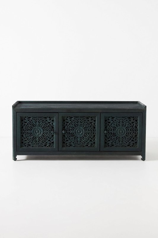 Hand Carved Lombok Storage Bench - Solid Wood Entryway Bench with Storage for Shoes & Coats | Perfect for Hallway, Living Room & Bedroom Organization