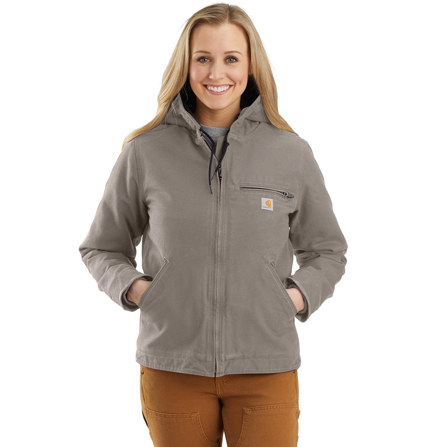 Carhartt Women's Washed Duck Sherpa Lined Jacket - Warm Winter Work Coat for Outdoor Activities, Hiking & Casual Wear