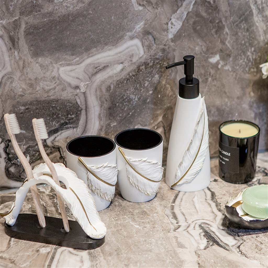 Toothbrush Holder & Mouthwash Cup Set - Bathroom Organizer for Sink Countertop | Perfect for Home, Hotel, and Travel Use