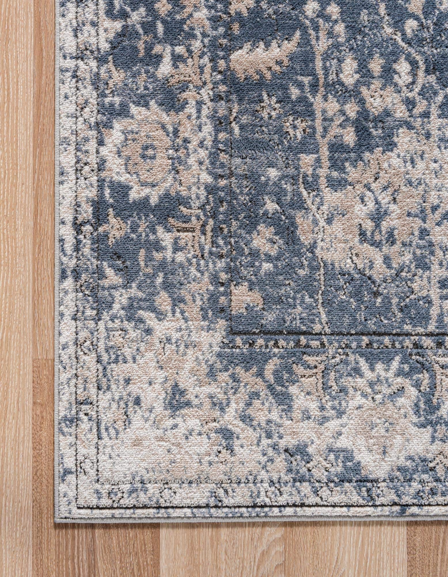 Premium 12 Ft Runner Rug - Oregon Collection Low-Pile Blue Carpet for Hallways & Entryways | Durable Non-Slip Design for High Traffic Areas, Living Rooms & Bedrooms