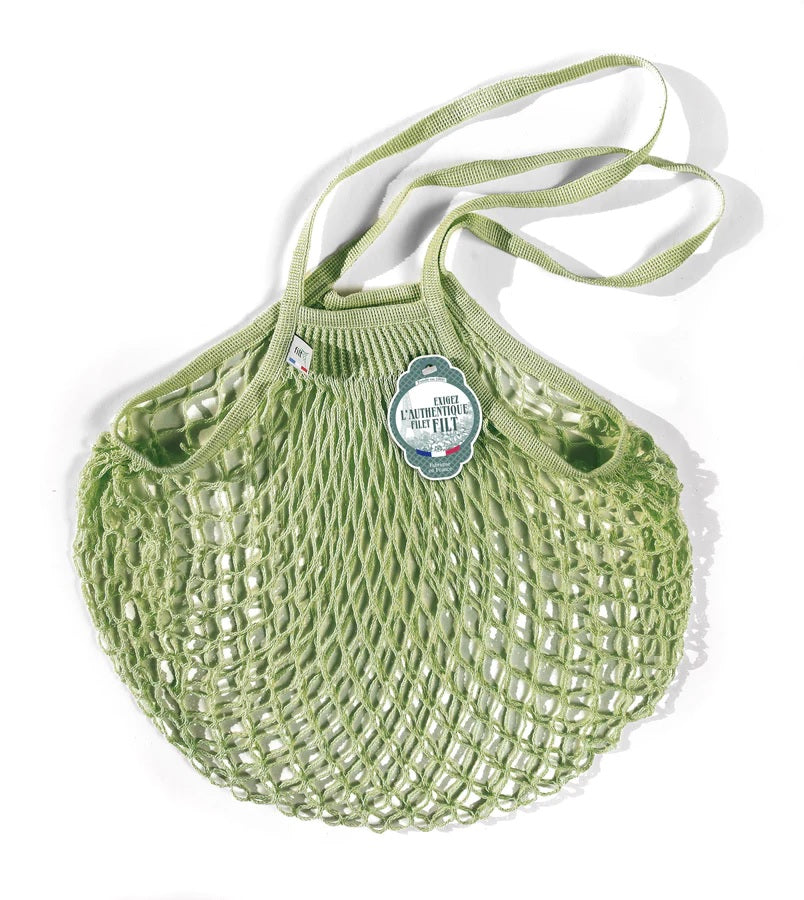 Eco-Friendly Mesh Market Tote Bag - Pergola Green | Reusable Grocery Shopping & Farmers Market Bag for Fresh Produce & Beach Essentials