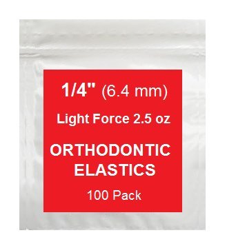 1/4 Inch Orthodontic Elastic Rubber Bands - 100 Pack, Natural, Light Force 2.5 oz - Dental Braces Bands for Teeth Gap Correction, Dreadlock Hair Ties, Includes 1 Elastic Placer - Perfect for Braces Adjustment & Hair Styling