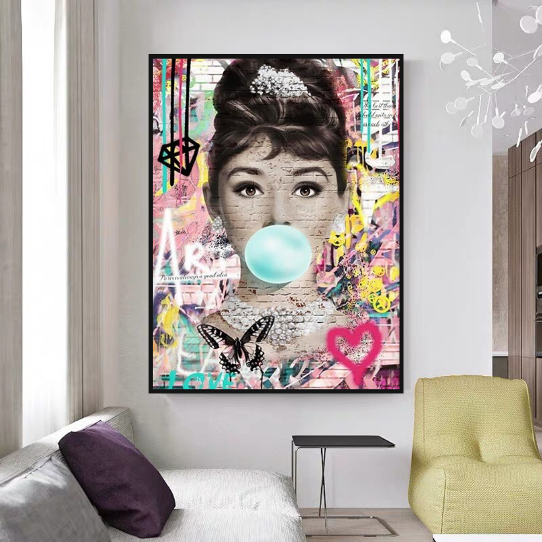 Audrey Hepburn Canvas Poster - Vintage Wall Art Decor for Living Room, Bedroom & Office - High Quality Famous Painting Print