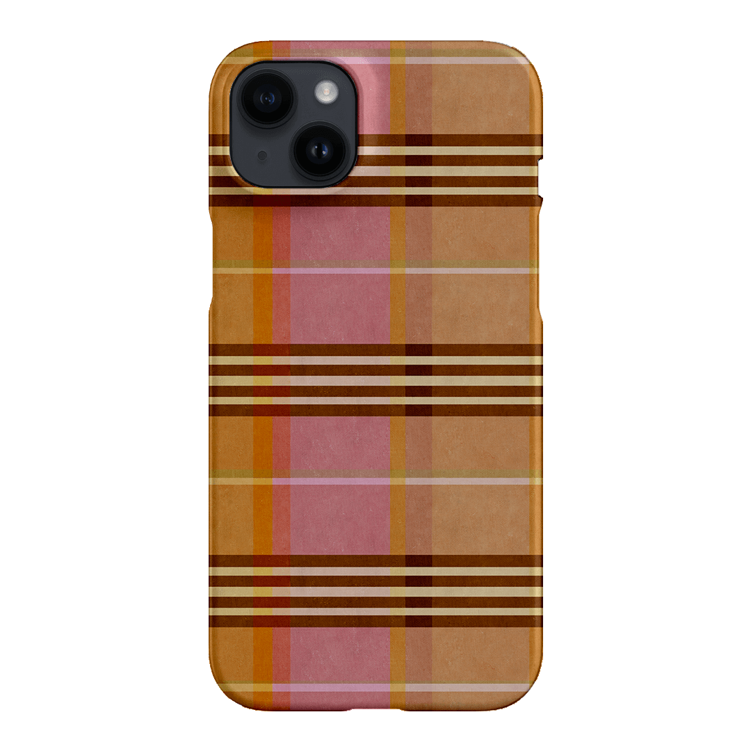 Peachy Plaid Phone Case for iPhone 15/14/13/12/11 Pro Max - Cute Tartan Pattern Protective Cover with Shockproof Design - Perfect for Everyday Use, Travel & Fashion Accessories