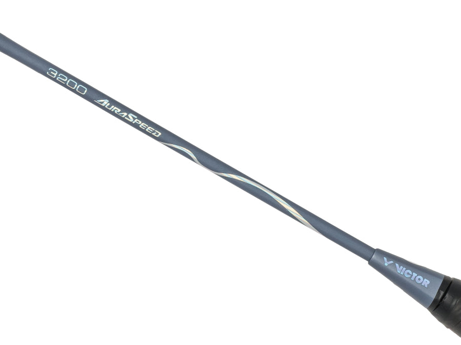 VICTOR AURASPEED 3200H Pre-Strung Badminton Racket - Lightweight Carbon Fiber Shuttlecock Racket for Professional & Recreational Play [Gainsboro/Grey] - Perfect for Tournaments & Backyard Games