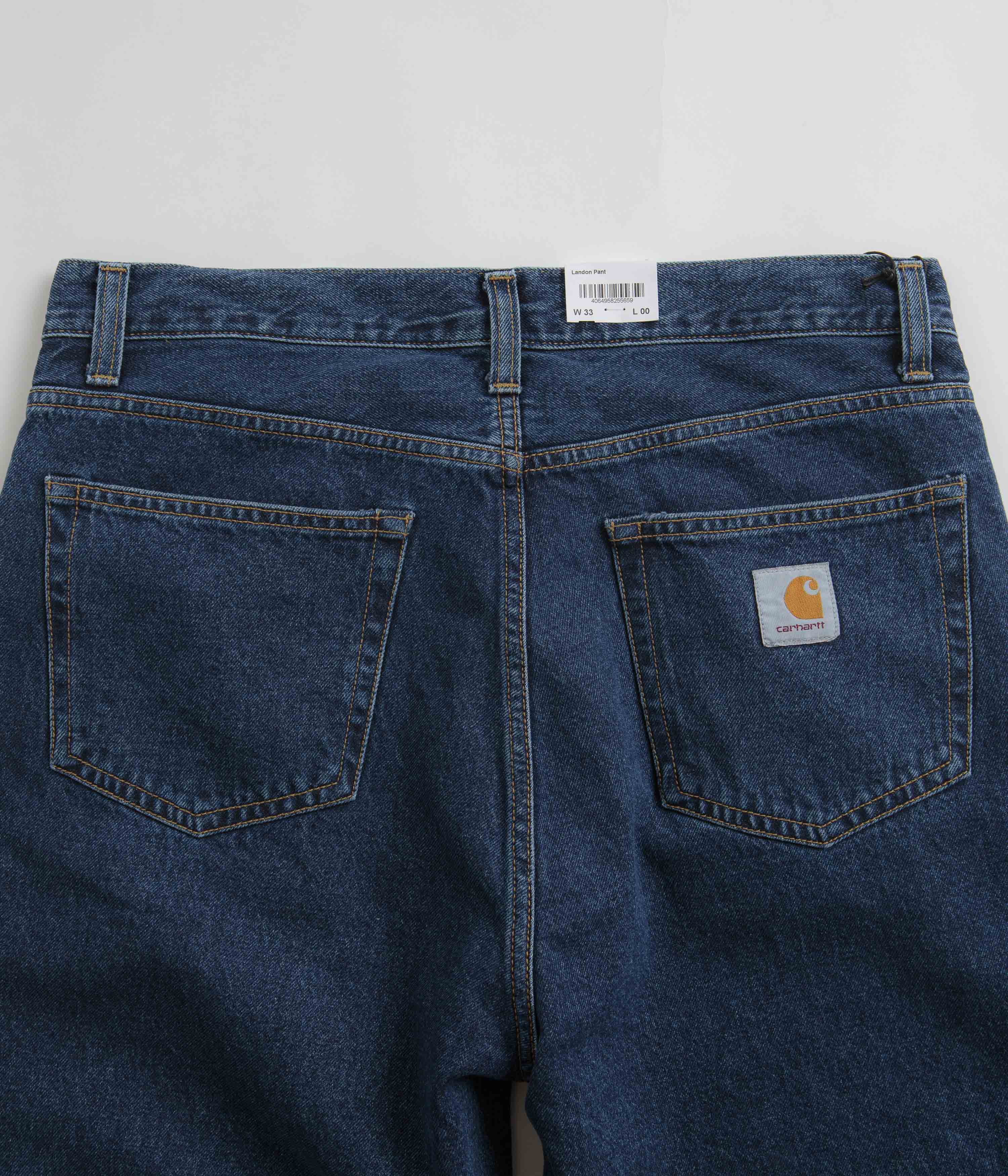 Carhartt Landon Pants for Men - Blue Stone Washed Denim Work Pants | Durable & Comfortable for Construction, Outdoor Work & Casual Wear