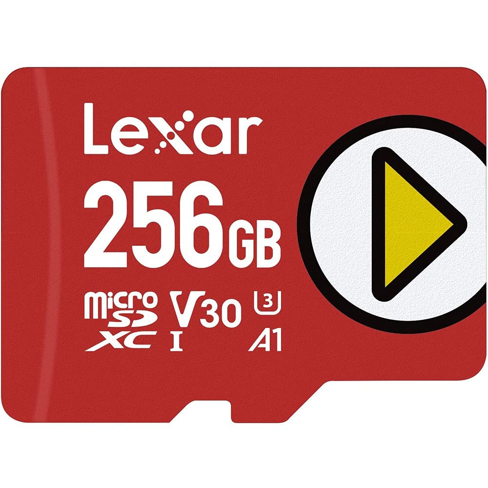 Lexar LMSPLAY256G-BNNNU 256GB microSDXC UHS-I Memory Card 3-Pack - High Speed 150MB/s Read for Nintendo Switch, GoPro, Drone, Smartphone & Action Camera Storage - Perfect for Gaming, 4K Video & Mobile Devices