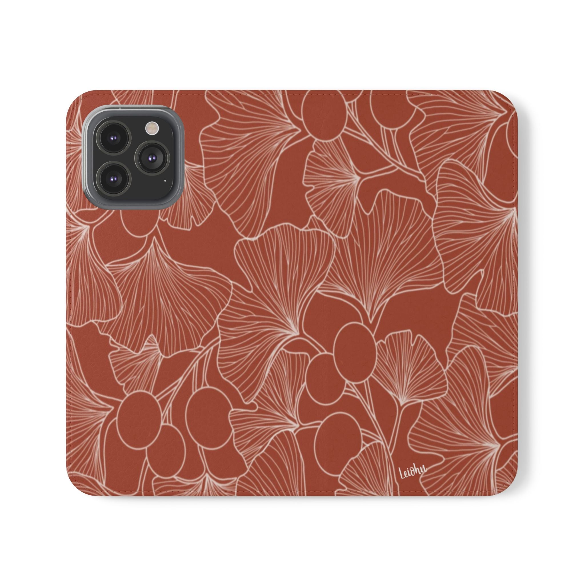 Premium Gingko Rust Folio Case for iPad - Elegant Leather Cover with Stand, Auto Sleep/Wake | Perfect for Work, Travel & Home Use