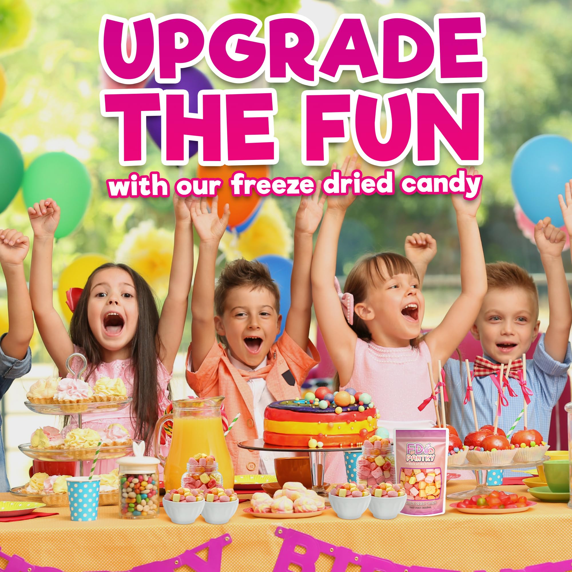 Freeze Dried Fruit Bursts Candy - 5oz Assorted Flavors (Cherry, Strawberry, Lemon, Orange) | Healthy Sweet Snacks, Party Favors & Gift Ideas | Perfect for Office Treats, Road Trips and Movie Nights