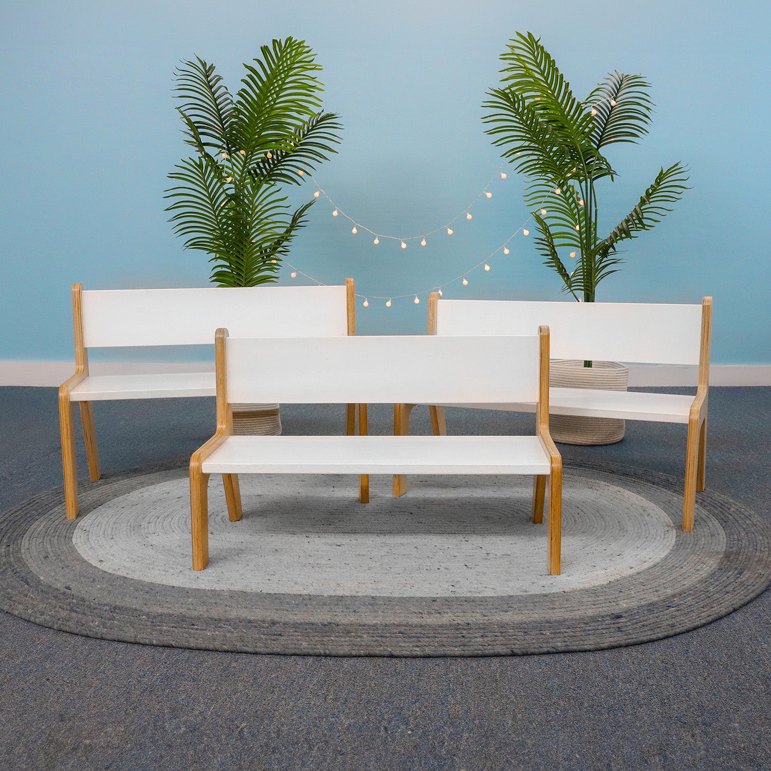 elevatED™ 10-Inch White Wooden Bench WB1980 - Perfect for Entryway, Bedroom, or Garden Seating