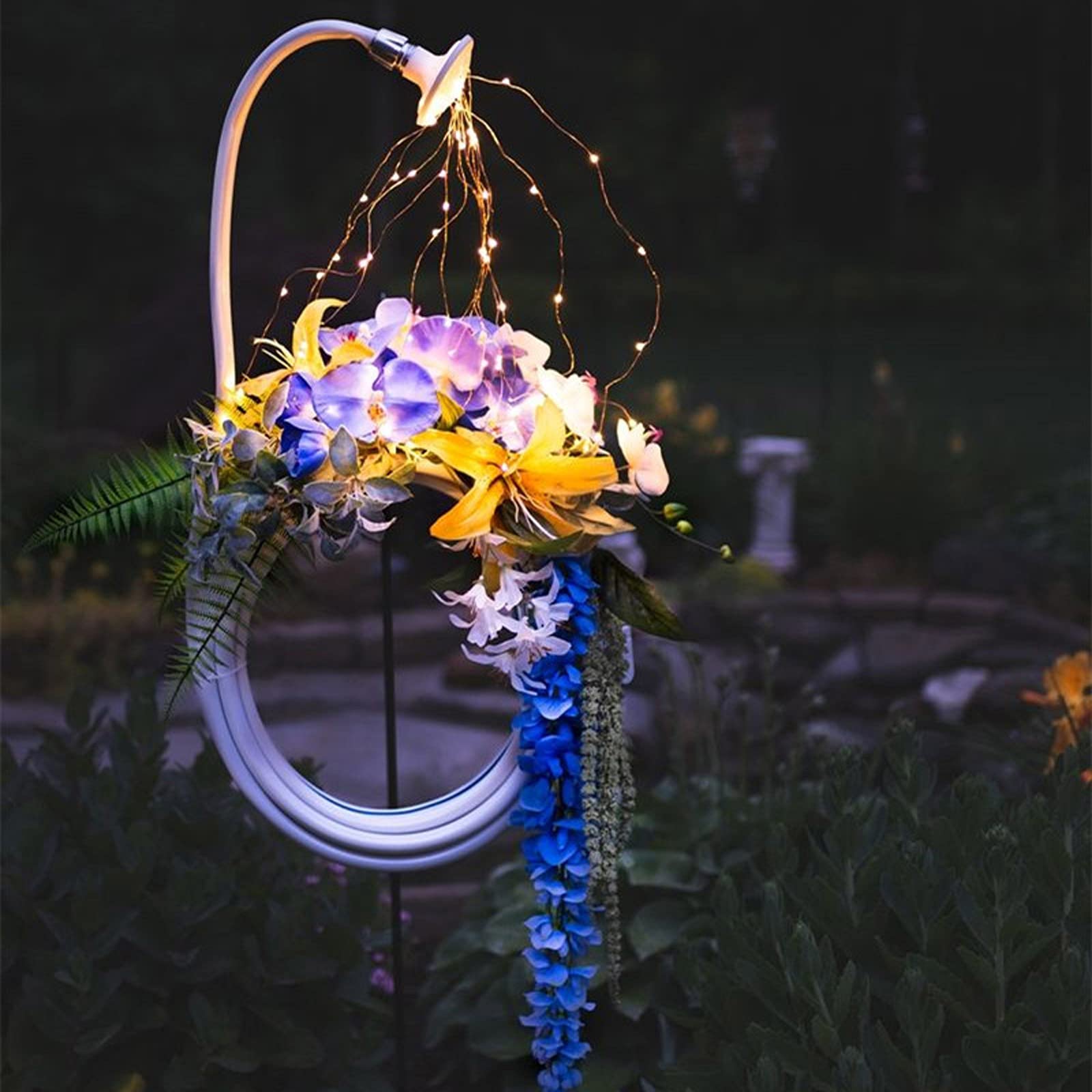 SUFUBAI Solar Garden Stake Lights - Waterproof Outdoor Wreath Lights for Lawn, Patio, Yard Decor | Perfect for Garden Art, Pathway Lighting & Holiday Decoration