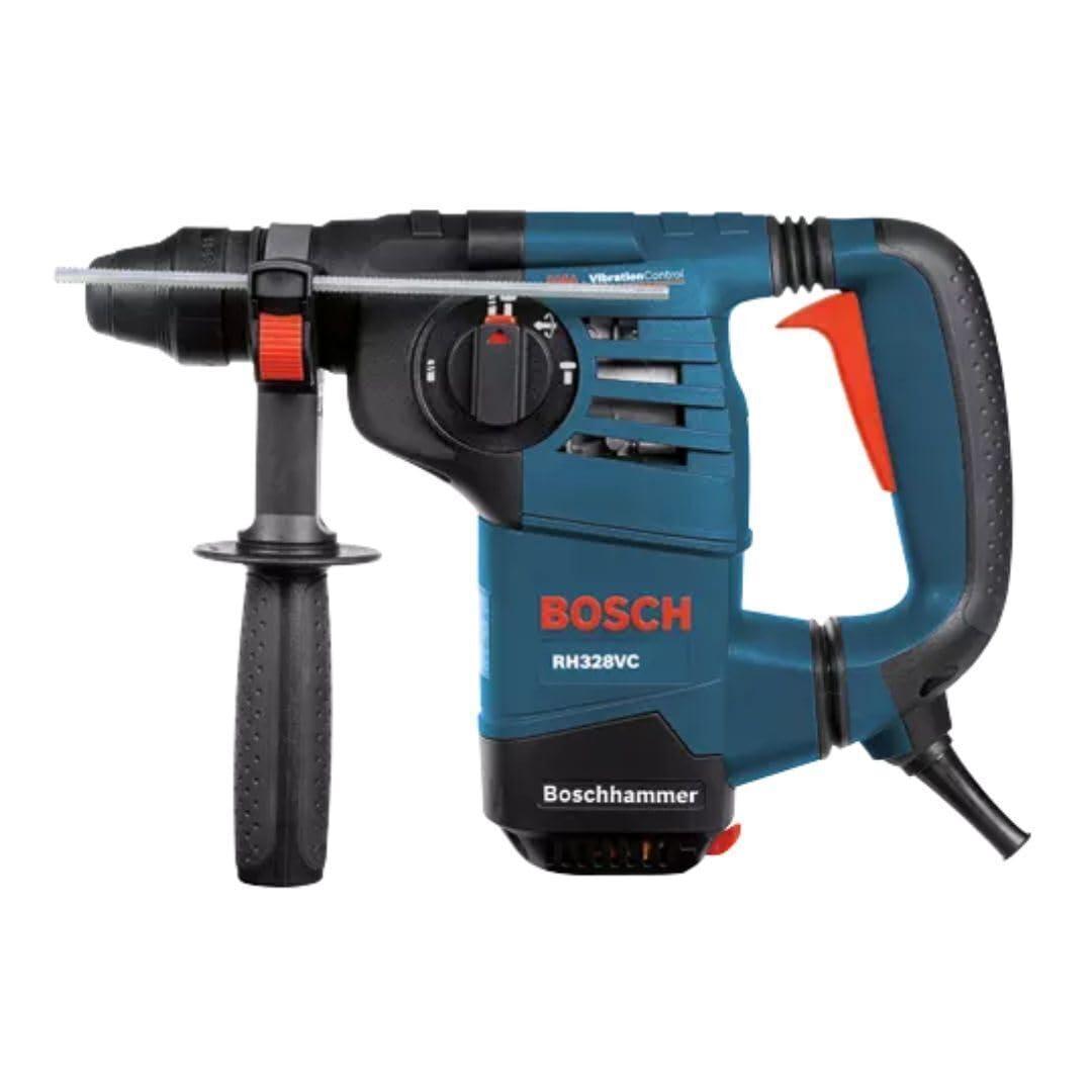 Bosch RH328VC-RT SDS-Plus Rotary Hammer Drill, 1-1/8 Inch - (Renewed) | Heavy Duty Concrete Drilling & Demolition | Perfect for Construction, Masonry & DIY Home Projects