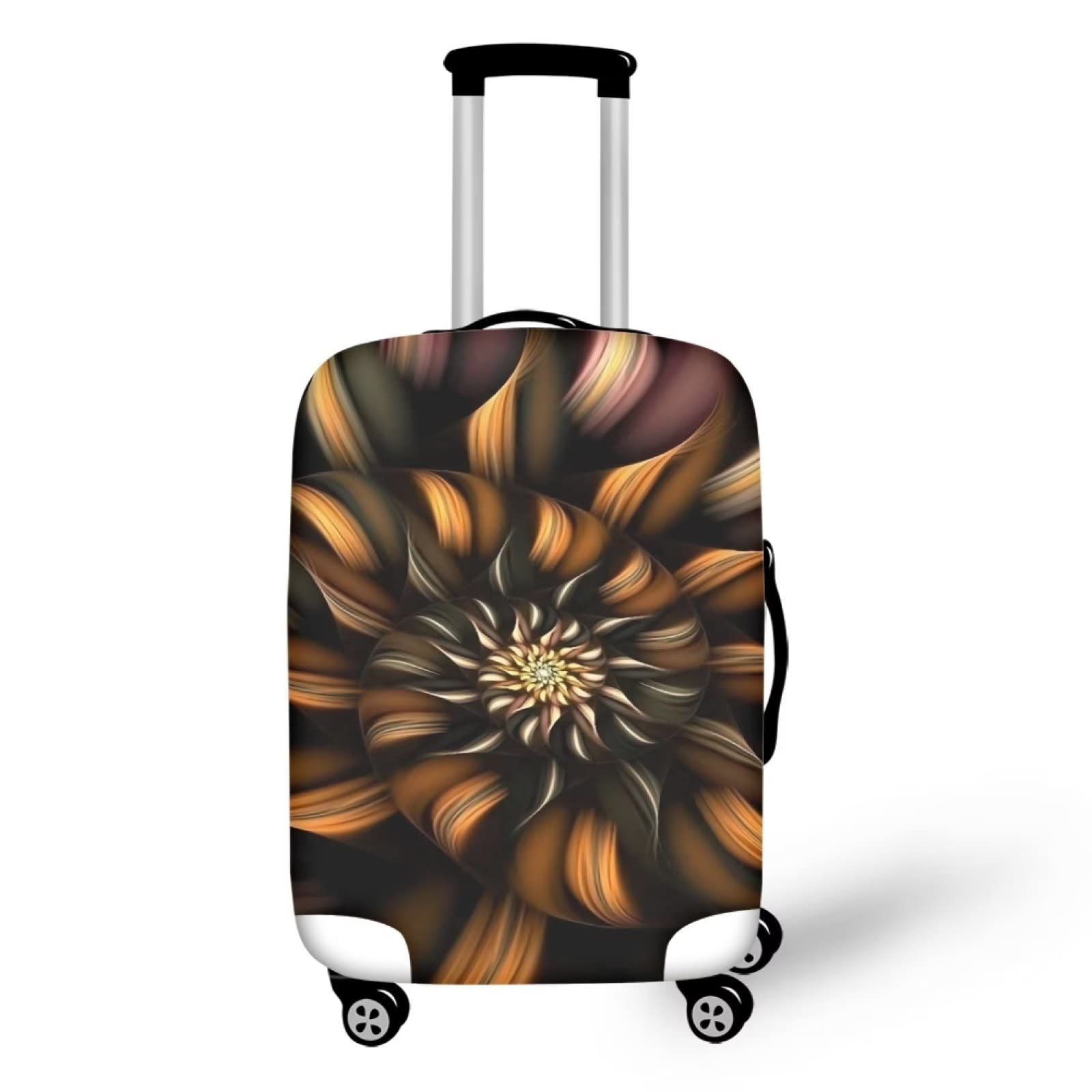 BIGCARJOB Art Flower Luggage Cover for Women & Girls - Washable Suitcase Protector Fits 30-32 Inch Bags, Polyester Travel Accessory with Floral Design - Perfect for Airplane Travel & Vacation Decor