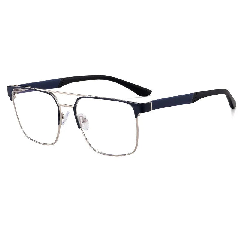 CCspace Unisex Full Rim Square Double Bridge Alloy Eyeglasses Frame 301561 - Stylish & Durable for Work, Reading, and Everyday Wear