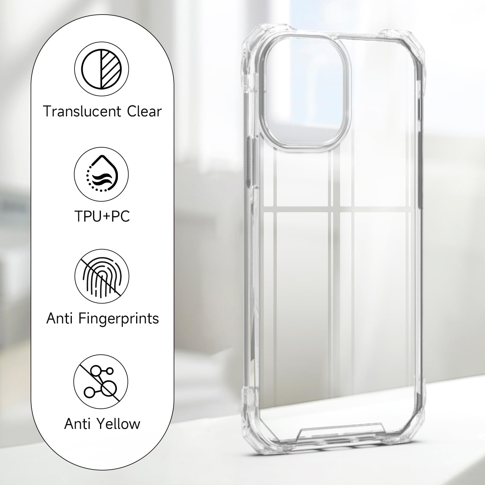 Shockproof Clear iPhone 15 Pro Case with Adjustable Crossbody Strap - Transparent PC Lanyard Phone Cover for Women, Summer Fashion Accessory (Perfect for Outdoor Activities, Travel & Daily Use)