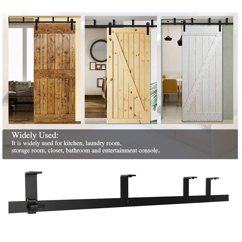 4-12FT Sliding Barn Door Hardware Kit - Ceiling Mount Style with 8.2FT Rails for 50