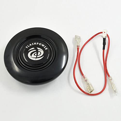 Black 6-Bolt Steering Wheel Horn Button - Universal Fit for Aftermarket Wheels | Perfect for Racing, Drifting & Custom Car Builds