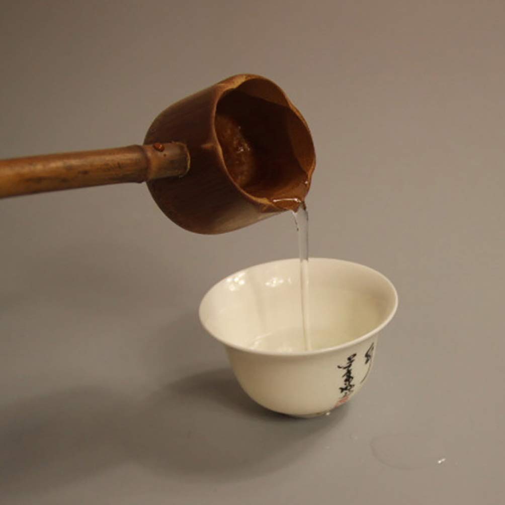 Premium Bamboo Tea Ceremony Water Ladle - Traditional Japanese Style Scoop for Matcha, Cooking & Restaurants - Durable Kitchen Gadget for Home & Professional Use - Perfect for Tea Brewing, Soup Serving & Liquid Measuring