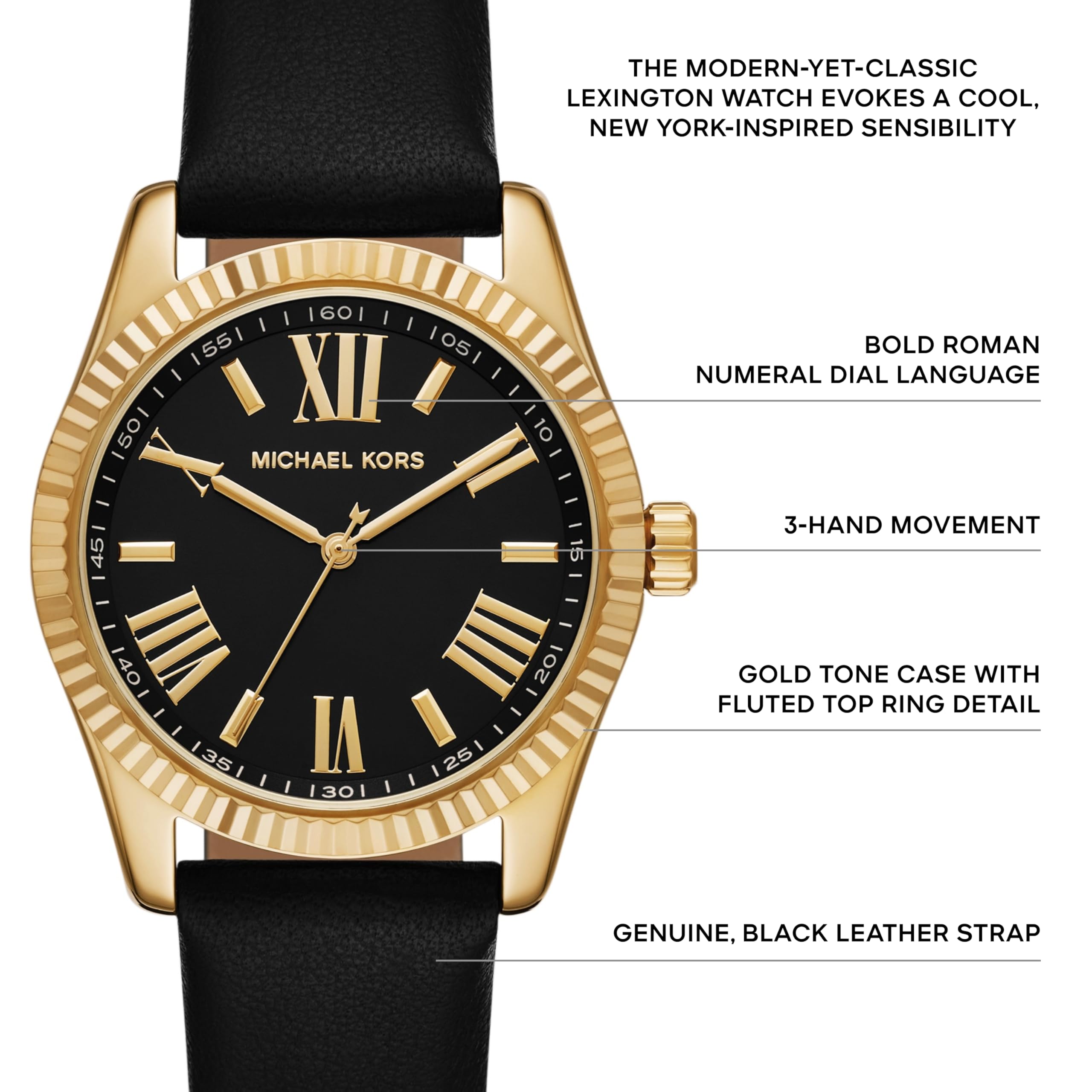Michael Kors Lexington Women's Stainless Steel Chronograph Watch - Elegant Fashion Timepiece for Everyday Wear & Special Occasions