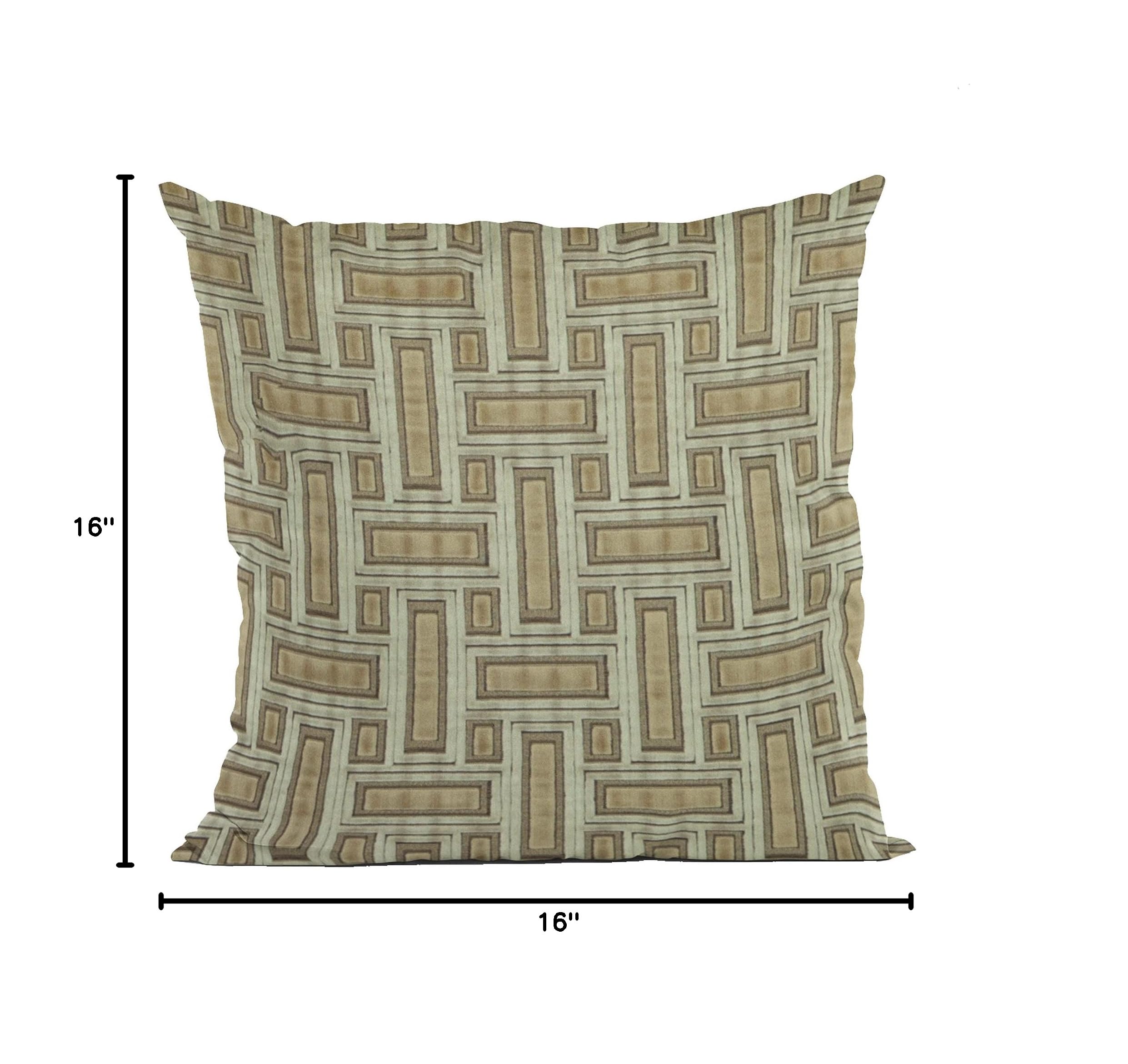 Plutus Bronze Stony Cut Velvet Luxury Throw Pillow 16x16 Inches - Double Sided Sparkle Decorative Cushion for Sofa, Bed & Living Room - Brown Home Decor