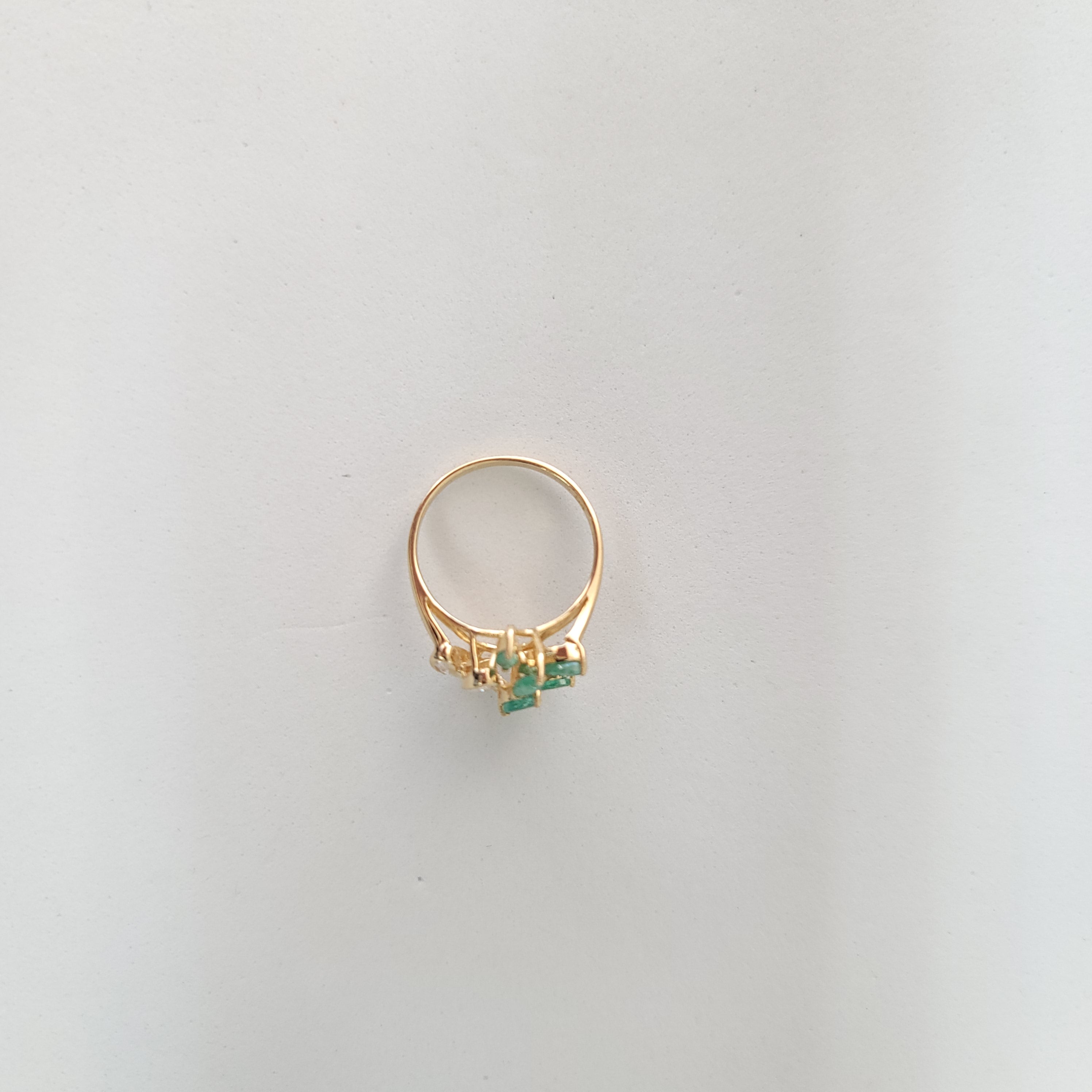 1.00cttw Emerald & Diamond Cluster Ring in 14k Yellow Gold - Elegant Jewelry for Weddings, Anniversaries & Special Occasions