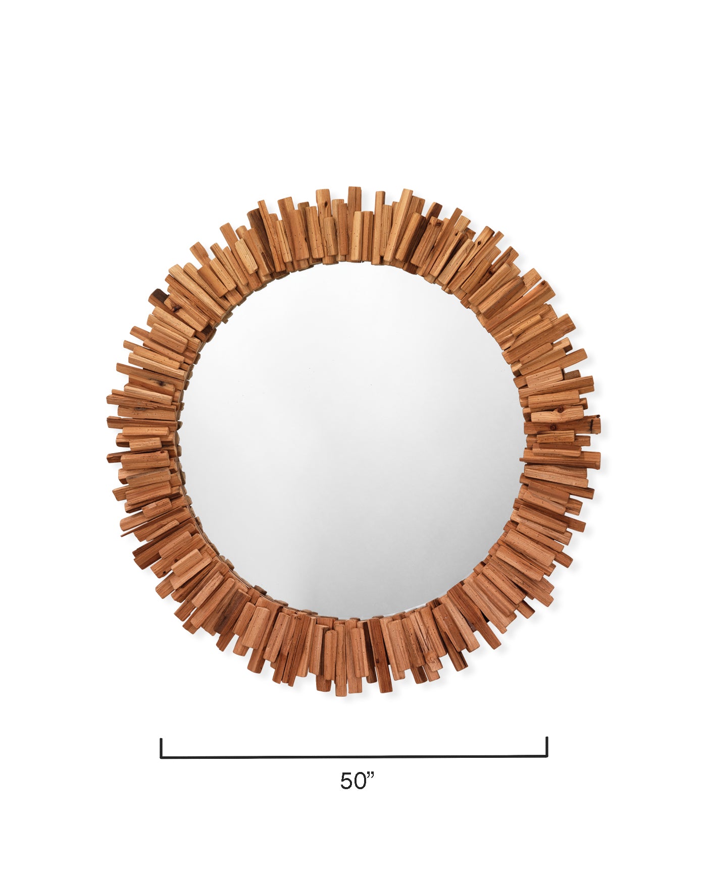 Natural Driftwood Round Mirror - Handmade Coastal Decor for Bathroom, Bedroom & Living Room - Boho Beach Style Wall Mirror for Home Decor