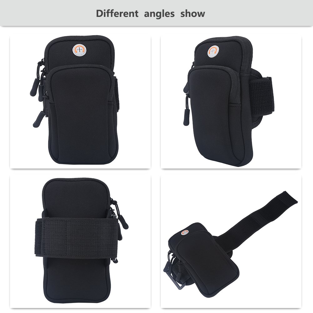 VGEBY Arm Pouch for Running & Outdoor Sports - Adjustable Armband Phone Holder for iPhone & Android - Lightweight Wrist Pouch for Jogging, Hiking, Gym & Workouts (Black) - Perfect for Hands-Free Exercise & Active Lifestyle