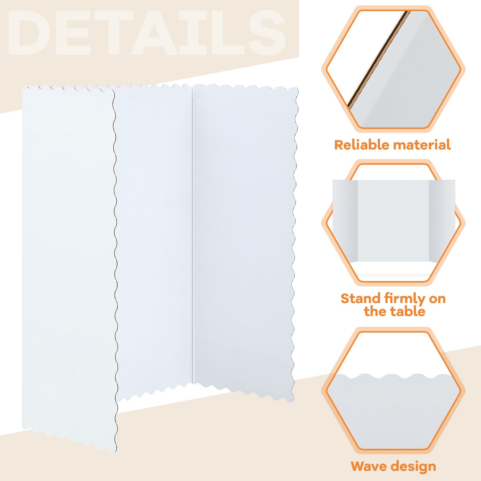 Henoyso 8-Piece Tri-Fold Poster Board Set - Lightweight Foldable Presentation Boards for Science Fair & School Projects (22