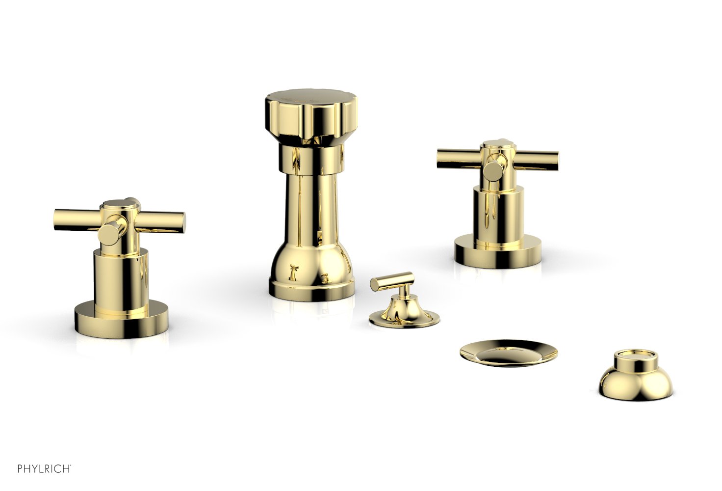 Premium 4-Hole Bidet Faucet Set with Tubular Cross Handles - D4134 Model for Modern Bathroom Upgrade | Perfect for Toilet Bidet Installation & Bathroom Renovation Projects