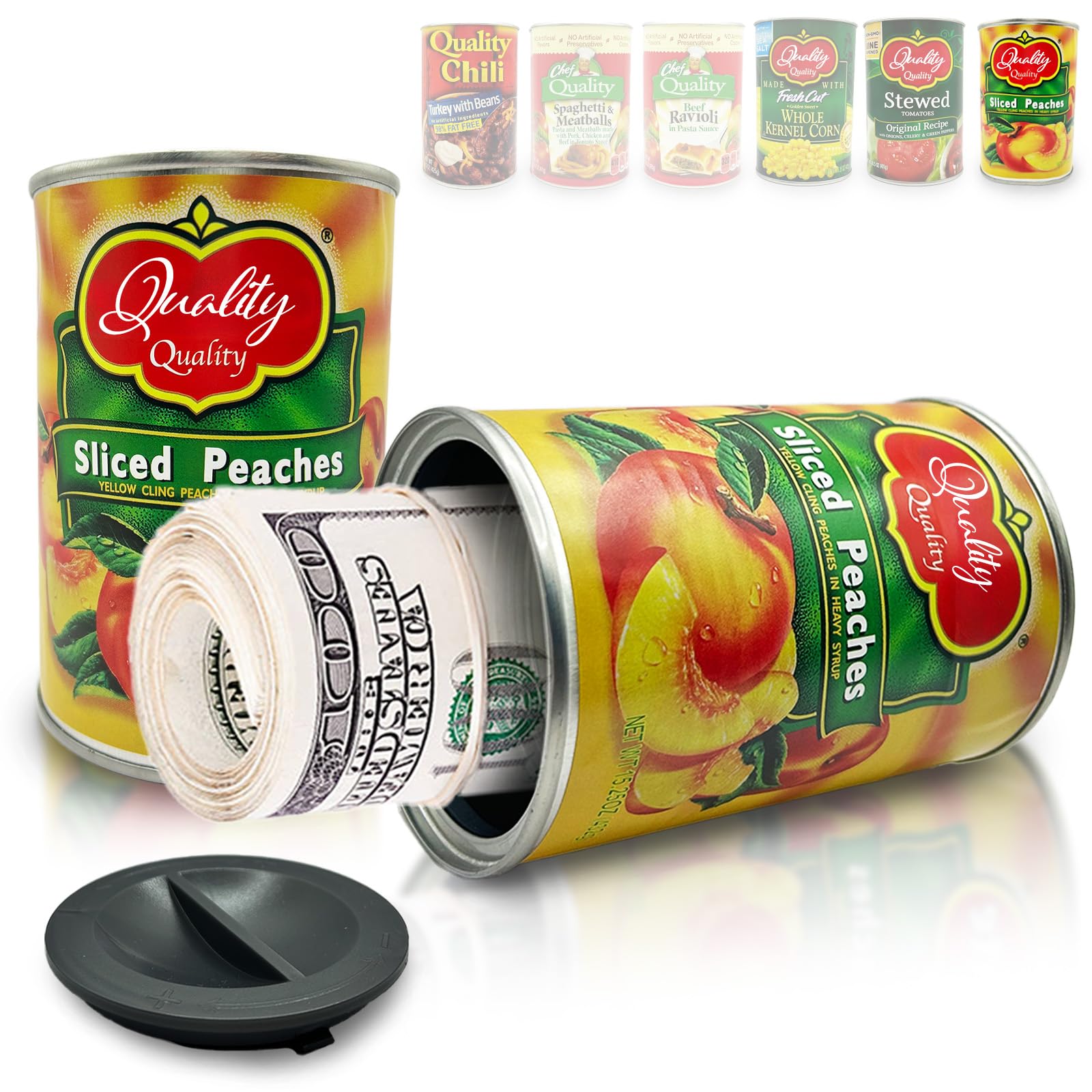 Cloud Maison Fake Soup Can Diversion Safe - Secure Storage for Jewelry, Cash, Coins & Keys - Hidden Home Security Container - Peach - Perfect for Bedroom, Office or Travel Use