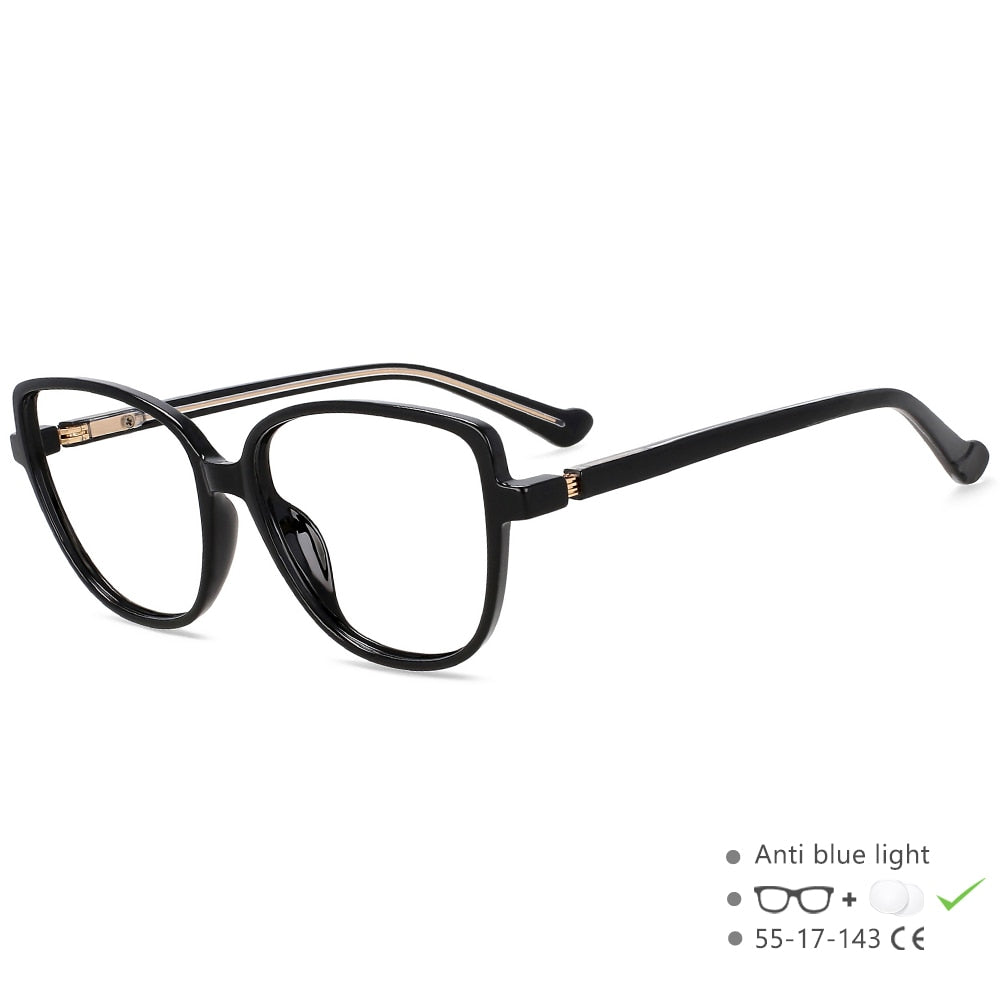 CCspace Unisex Full Rim Square Cat Eye Titanium Eyeglasses Frame - Lightweight Durable TR90 Material for Men & Women - Perfect for Reading, Work, and Fashion Accessories