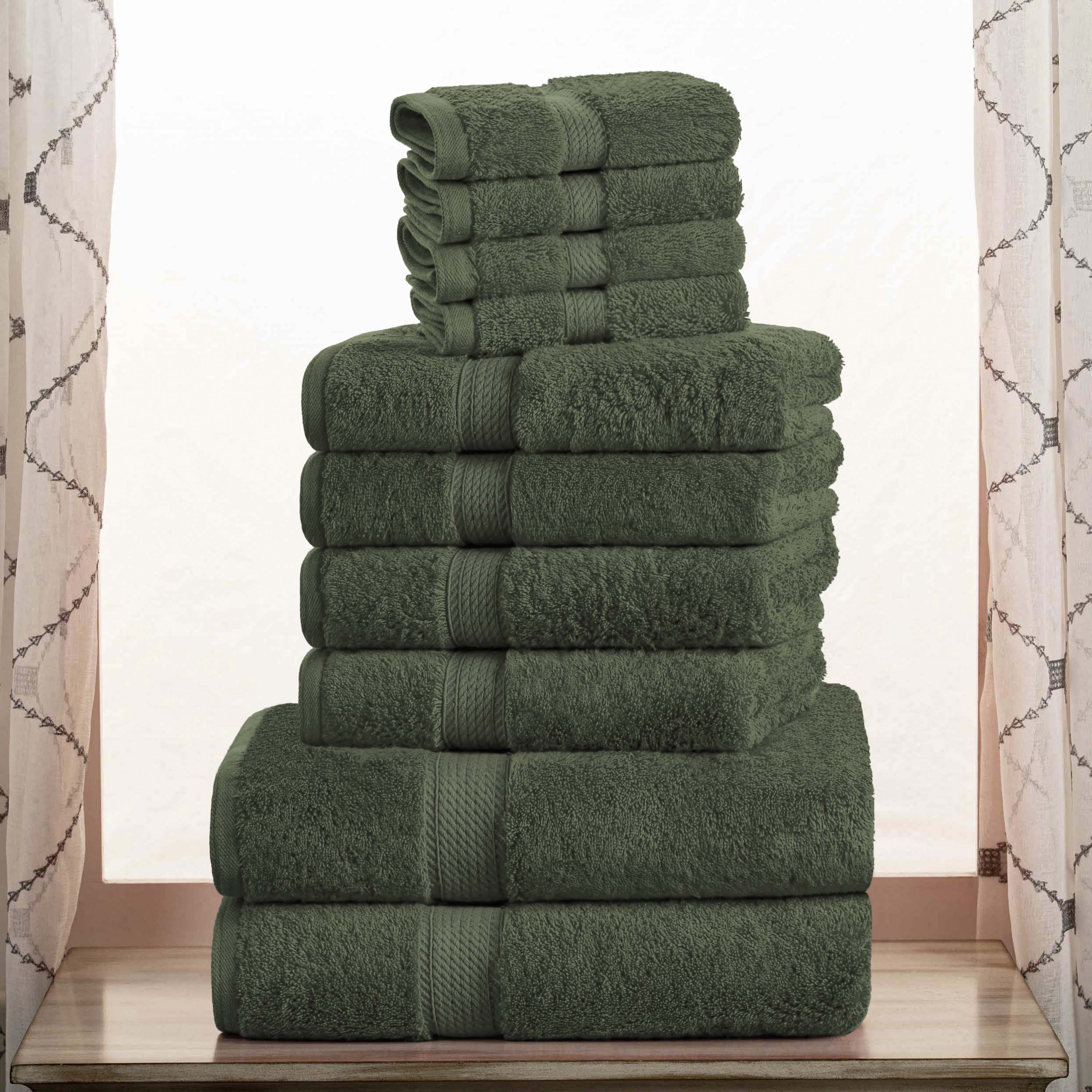 Premium Egyptian Cotton Plush Heavyweight Towel Set - 10 Piece Ultra Absorbent Luxury Bath Towels for Spa, Hotel & Home Use
