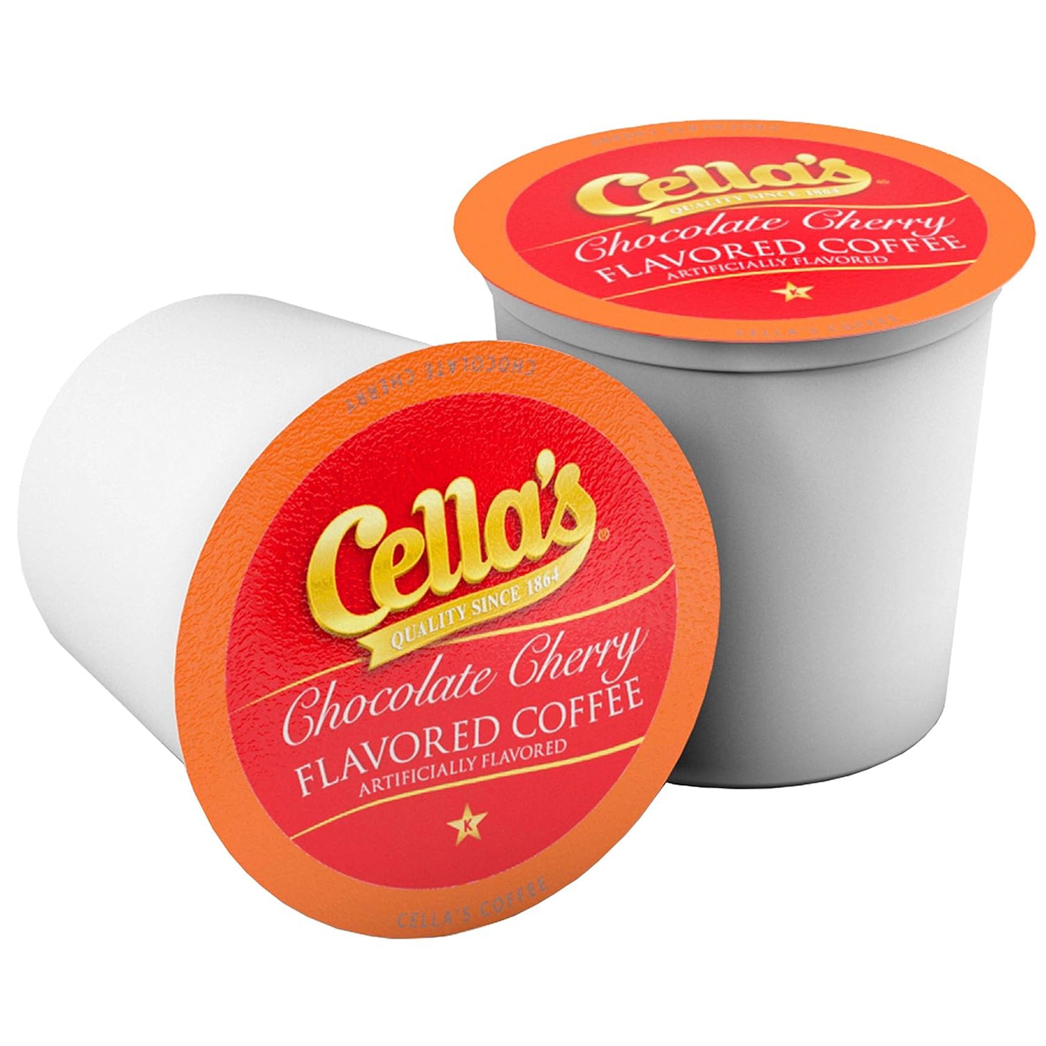 Premium Cella's Chocolate Cherry Flavored Single Serve Coffee Pods - 12 Pack for Keurig Brewers | Perfect for Office, Home & Gifting