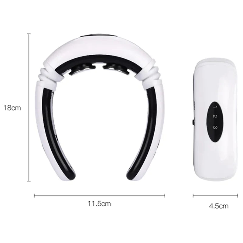 Electric Neck Massager with Pulse & Magnetic Therapy - Instant Pain Relief for Shoulder, Back & Muscle - Perfect for Office, Travel & Home Use