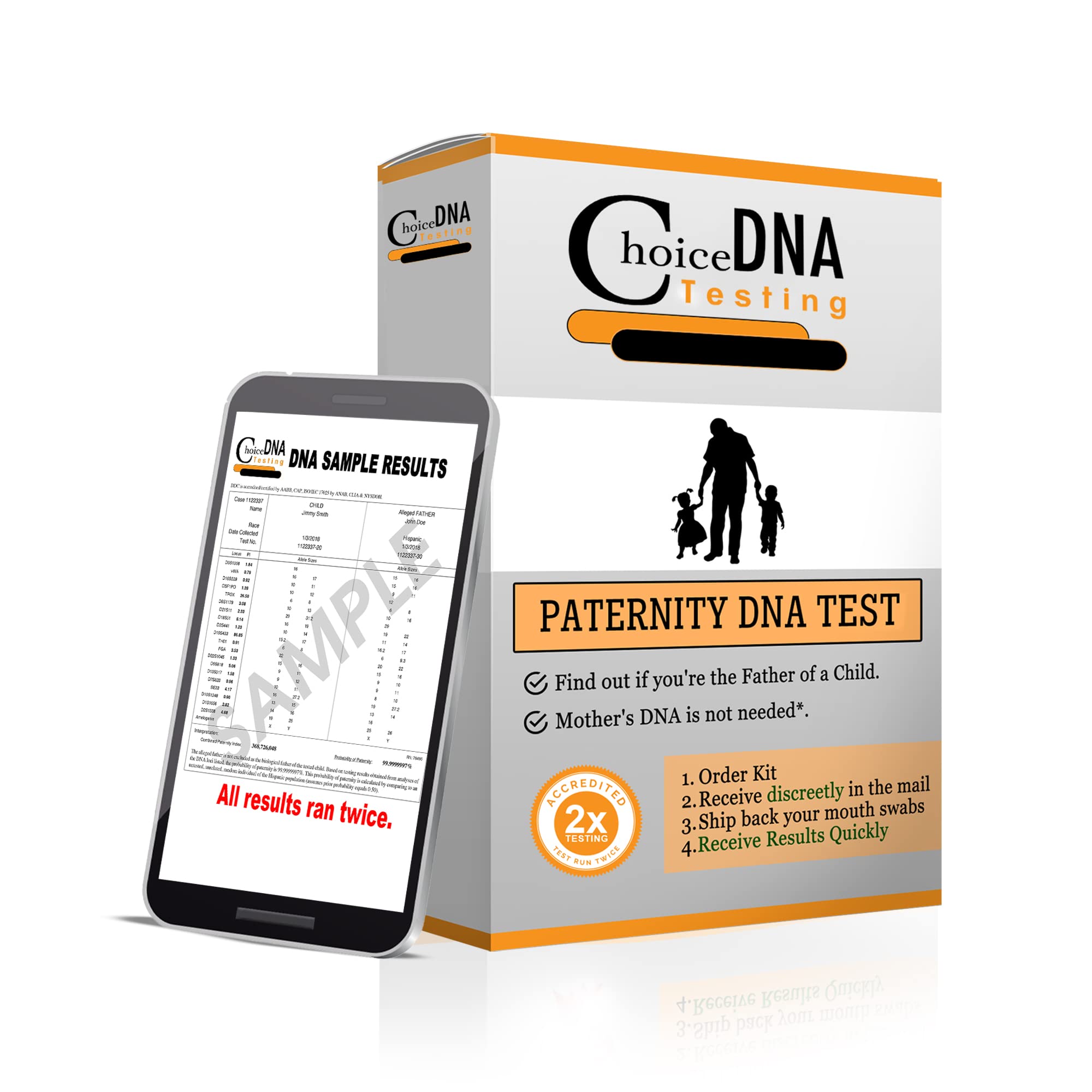 Accurate DNA Paternity Test Kit for Home Use - 26 Marker Analysis with Fast 1-3 Day Results | Includes Free Lab Return Shipping & All Fees | Perfect for Family Relationship Verification, Legal Documentation & Peace of Mind