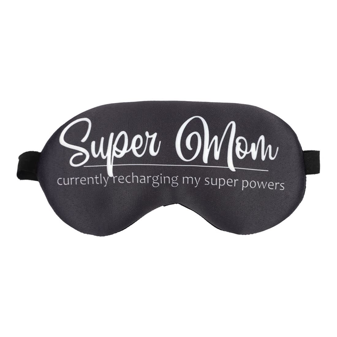 Crazyify Super Mom Printed Sleep Eye Mask for Women & Girls - Soft Comfortable Travel Sleeping Mask (7.5 x 4 Inches) - Perfect for Relaxation, Airplane Travel & Home Use