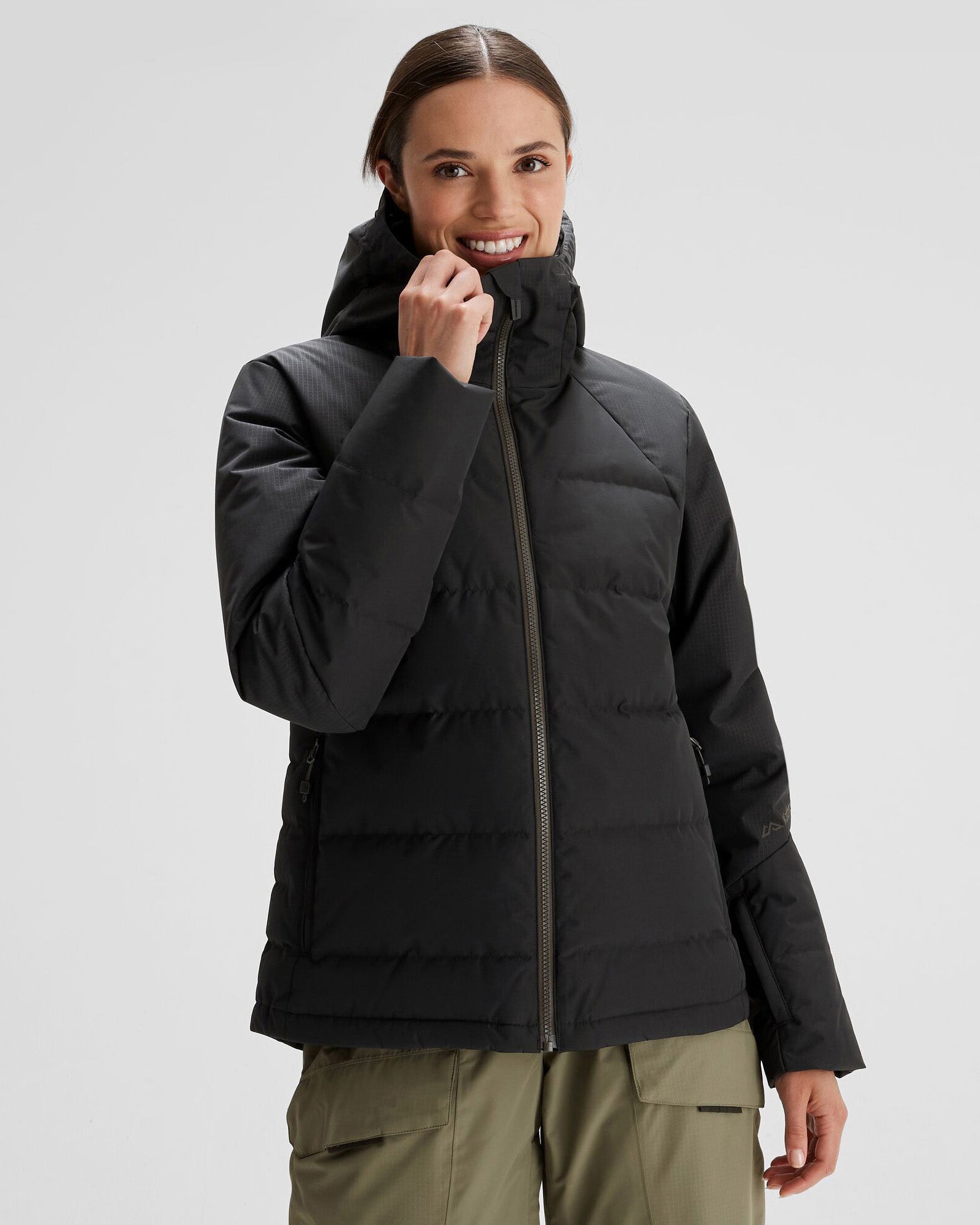 Women's PWDR Days Down Snow Jacket - Waterproof Winter Coat with Hood, Lightweight Warm Puffer Jacket for Skiing & Snowboarding (Black Stingray) - Perfect for Cold Weather Outdoor Activities