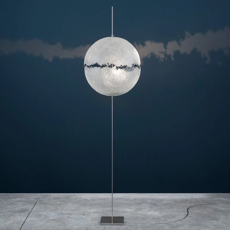 Modern LED White Sphere Floor Lamp - Stylish Ambient Lighting for Living Room, Bedroom, or Office Decor