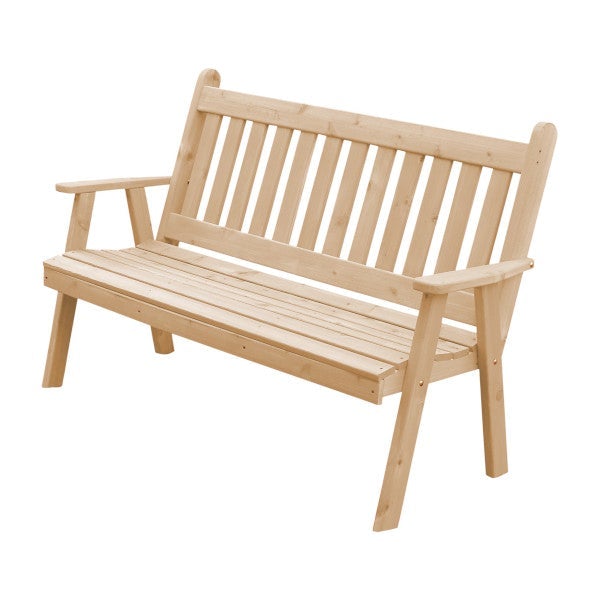 Premium Western Red Cedar Traditional English Garden Bench - Outdoor Patio, Lawn & Garden Seating for Relaxing & Decor