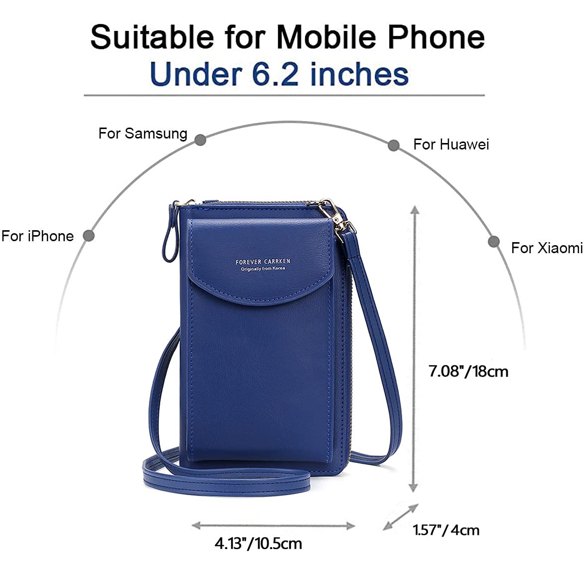 Women's Small PU Leather Crossbody Phone Bag - Stylish Cellphone Purse Wallet for Everyday Use, Travel & Shopping