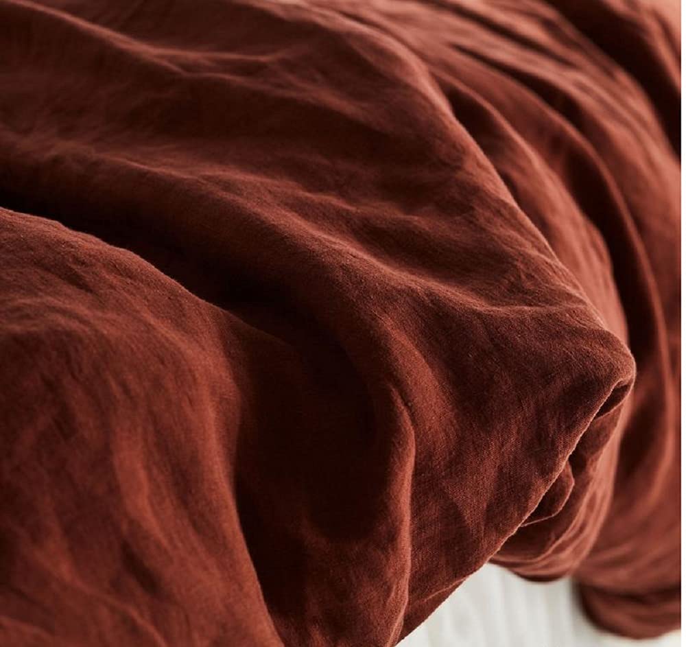3-Piece Burnt Orange Bohemian Bedding Set - King/Queen/Twin Duvet Cover & Comforter Cover - Soft Washed Cotton California King Size - Perfect for Cozy Bedrooms & Boho Chic Home Decor