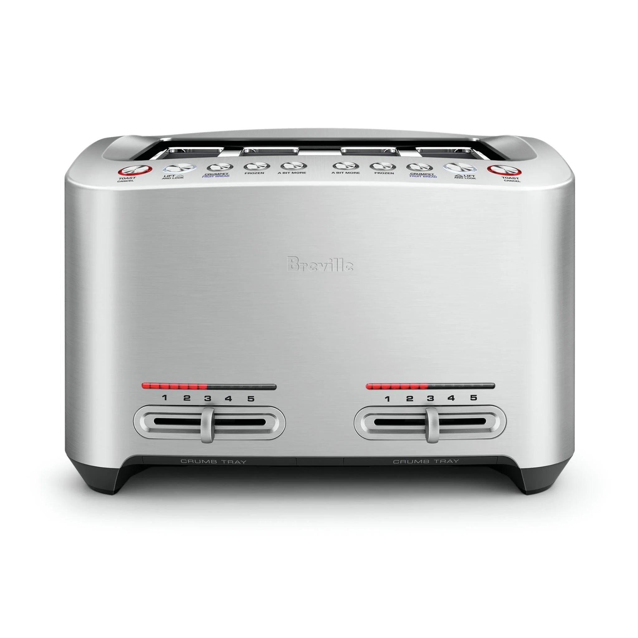 Breville The Smart Toast 4-Slice Toaster - Stainless Steel Long Slot Toaster with Smart Shade Control & Auto Lift - Perfect for Breakfast, Brunch & Family Gatherings