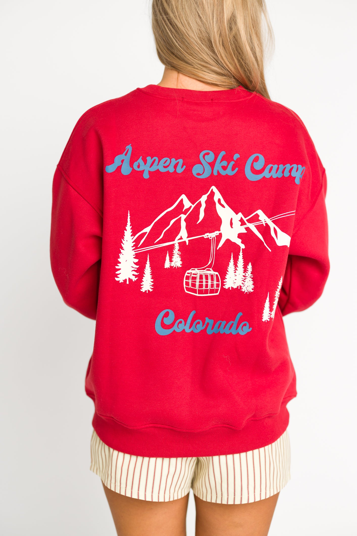 Aspen Ski Camp Hoodie - Cozy Cherry Red Pullover for Winter Sports & Outdoor Adventures
