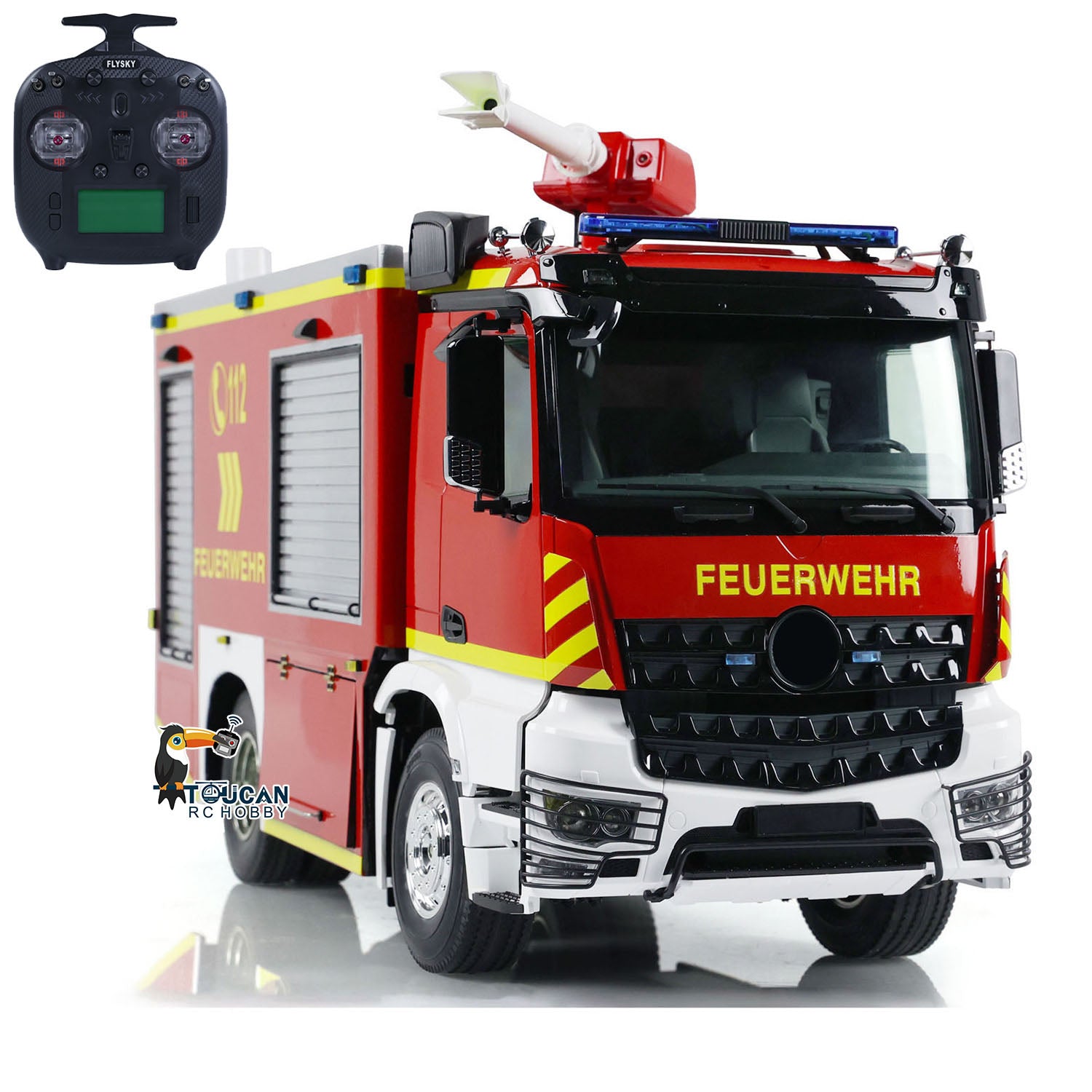 1/14 Scale 4x2 RC Fire Truck with Extinguisher - 2 Speed Transmission, Motor, ESC, Servo, Sound & Light System - Remote Control Firefighting Vehicle for Kids & Adults - Perfect for Play, Collecting & Emergency Simulation